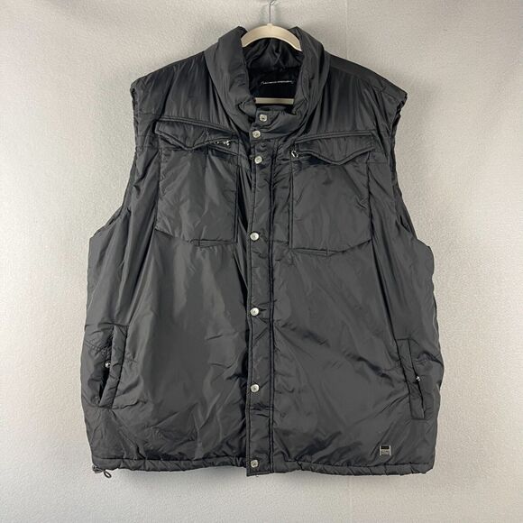 Marithe Francois Girbaud Vest Mens 3XL Black Full Zip Polyfill Urban Streetwear - Picture 1 of 16